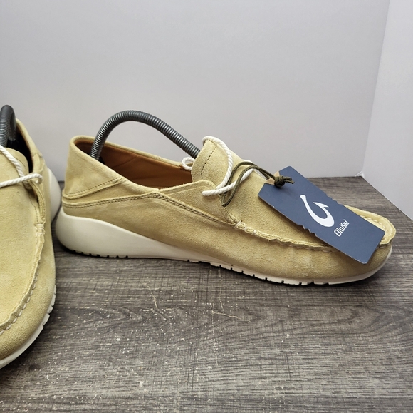 OluKai Ka\'a Driver Italian Suede Leather Loafer Shoes Golden Sand Slip On Men 10 main image 7